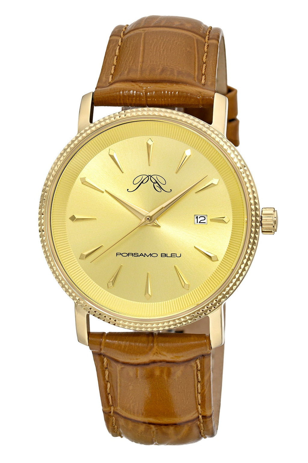 Porsamo Bleu Men's Veritas 2 Genuine Leather Band Watch 1362FVEL