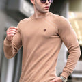 Crewneck w/ Knitted Details Sweater //Beige