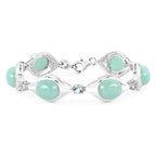 39.72 Carat Genuine Aquamarine .925 Sterling Silver Bracelet