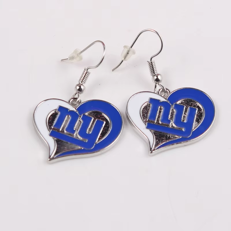 Football Team Logo Heart Earrings –  Game Day Accessories & Gift for Sports Fan