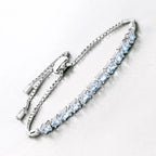 2.20 Carat Genuine Aquamarine .925 Sterling Silver Bracelet