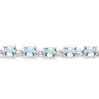 8.80 Carat Genuine Aquamarine .925 Sterling Silver Bracelet