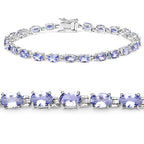 9.68 Carat Genuine Tanzanite .925 Sterling Silver Bracelet