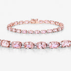 8.95 Carat Genuine Morganite and White Diamond 14K Rose Gold Bracelet