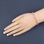 8.95 Carat Genuine Morganite and White Diamond 14K Rose Gold Bracelet