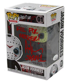 Ari Lehman Signed/Insc Funko Pop! #01 "Friday the 13th" Signed in Red JSA 190712