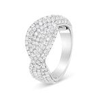 18K White Gold Cluster 2 1/4 Cttw Diamond Fashion Ring (F-G Color, VS1-VS2 Clarity) - Ring Size 7