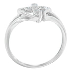 10K White Gold Diamond-Accented Cross & Open Heart Promise Fashion Ring (H-I Color, I1-I2 Clarity) - Size 7