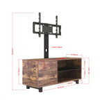 Rustic Brown TV Console With Push-To-Open Storage Cabinet For TV