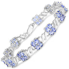 8.16 Carat Genuine Tanzanite .925 Sterling Silver Bracelet