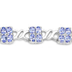 8.16 Carat Genuine Tanzanite .925 Sterling Silver Bracelet