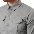 Hudson Button Down Shirt // Light Gray