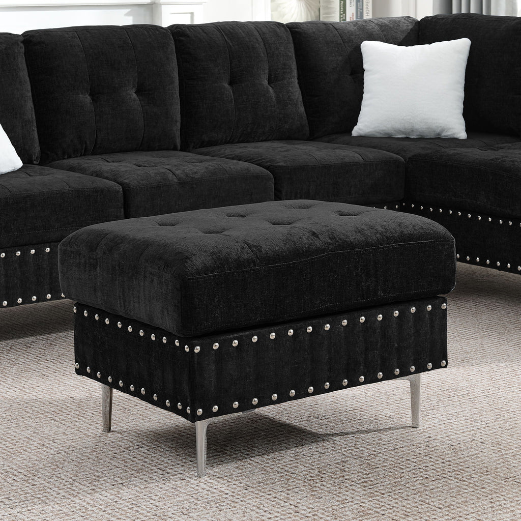 L-Shaped Sectional Sofa With Chaise And Storage Ottoman