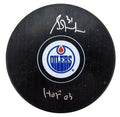 Grant Fuhr HOF Autographed/Inscribed Oilers Hockey Puck JSA 181054
