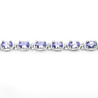 6.00 Carat Genuine Tanzanite .925 Sterling Silver Bracelet