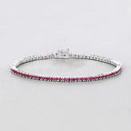 3.35 Carat Genuine Ruby .925 Sterling Silver Bracelet