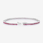 3.35 Carat Genuine Ruby .925 Sterling Silver Bracelet