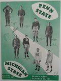 1951 Penn State vs. Michigan State College Football Game Vintage Program 156512