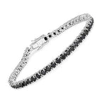 5.40 Carat Genuine Black Diamond .925 Sterling Silver Bracelet