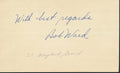 Bob Ward Maryland 1951 All-American Football SignedAutographed Index Card 144099