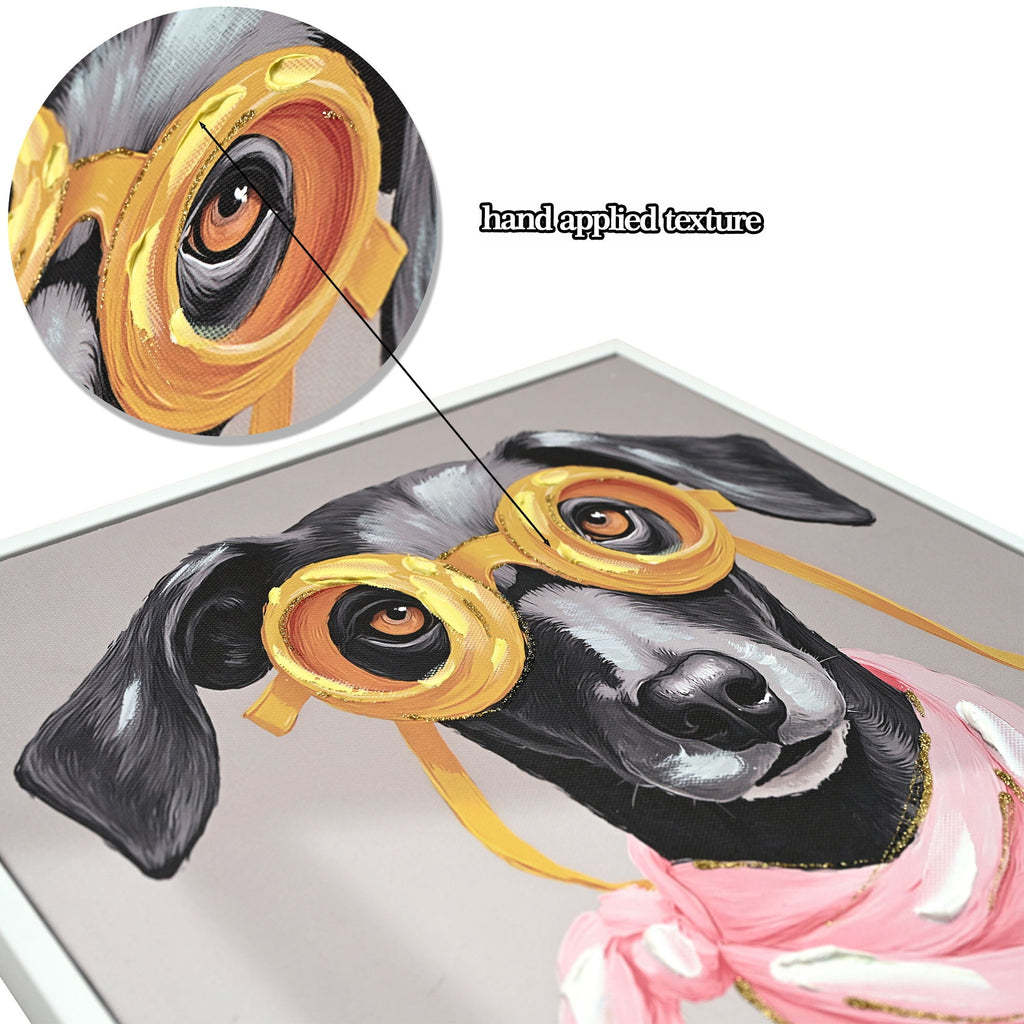 Vacation Day Puppy Wall Decor - Pink / Black