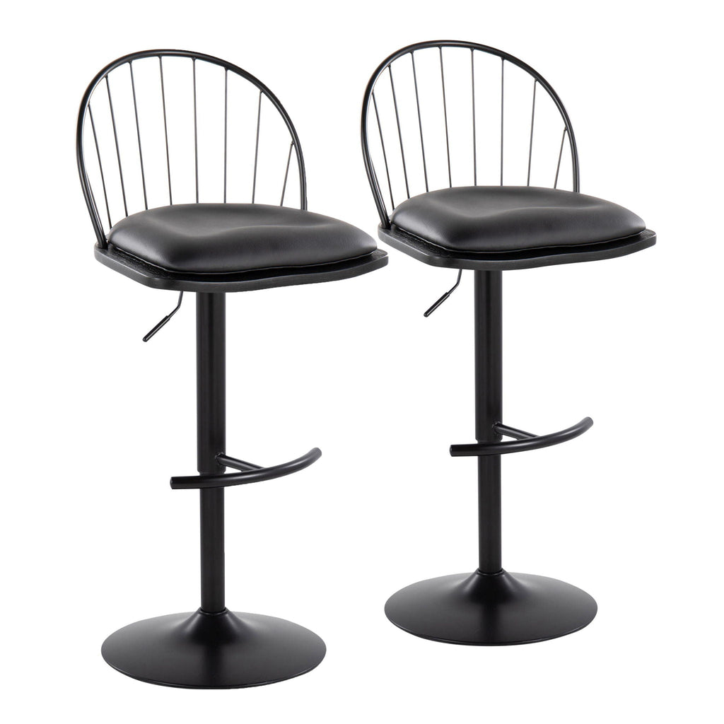 Riley - Farmhouse Adjustable Height Barstool With Swivel (Set of 2)