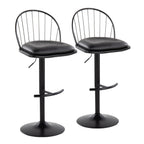 Riley - Farmhouse Adjustable Height Barstool With Swivel (Set of 2)