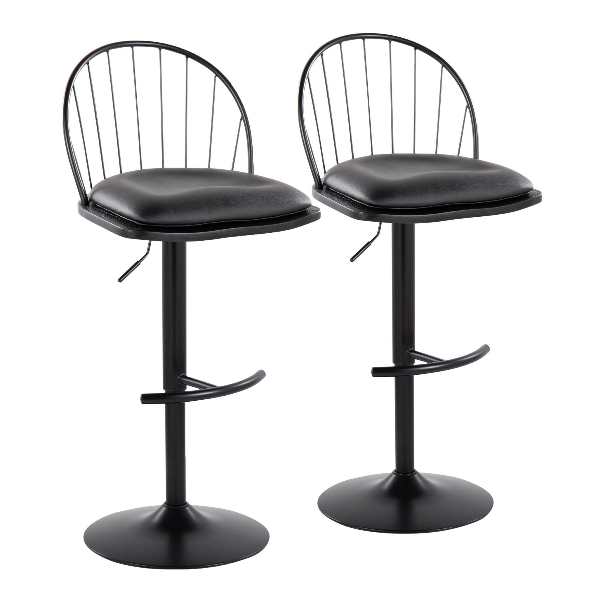 Riley - Farmhouse Adjustable Height Barstool With Swivel (Set of 2)