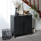 2 Door Storage Cabinet With Adjustable Shelf - Black
