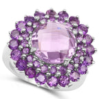 8.02 Carat Genuine Amethyst .925 Sterling Silver Ring