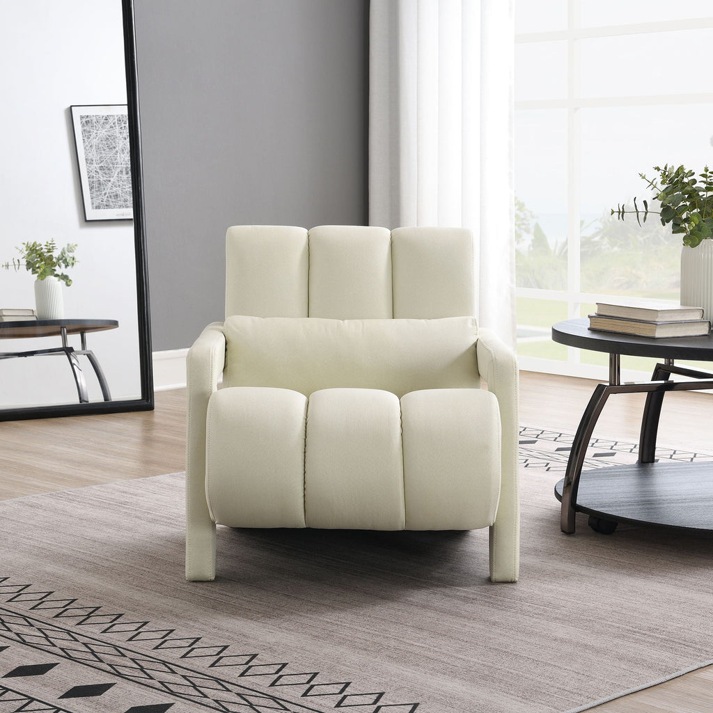 Modern Upholstered Accent Chair, Comfortable Fabric With A Pillow