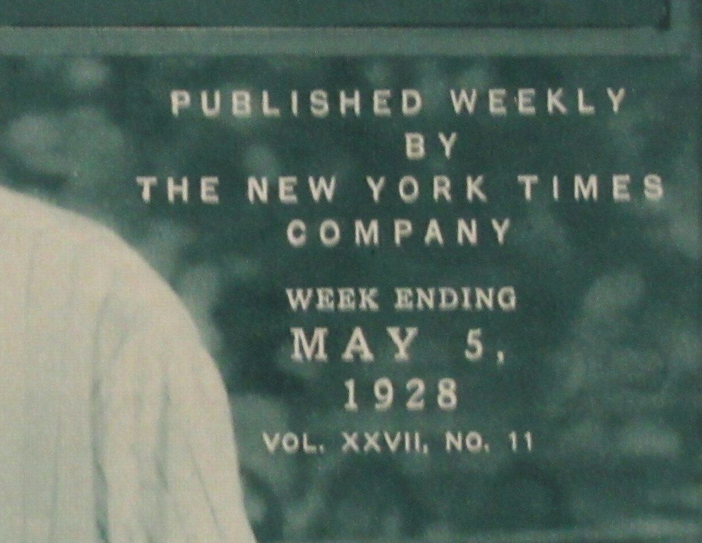 Mid-Week Pictorial Newspaper May 5, 1928 Babe Ruth New York Yankees Framed