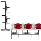 16.52 Carat Genuine Ruby and White Diamond 14K Yellow Gold Bracelet