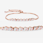 0.89 Carat Genuine Morganite and White Topaz .925 Sterling Silver Bracelet