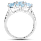 3.57 Carat Genuine  Blue Topaz .925 Sterling Silver Ring