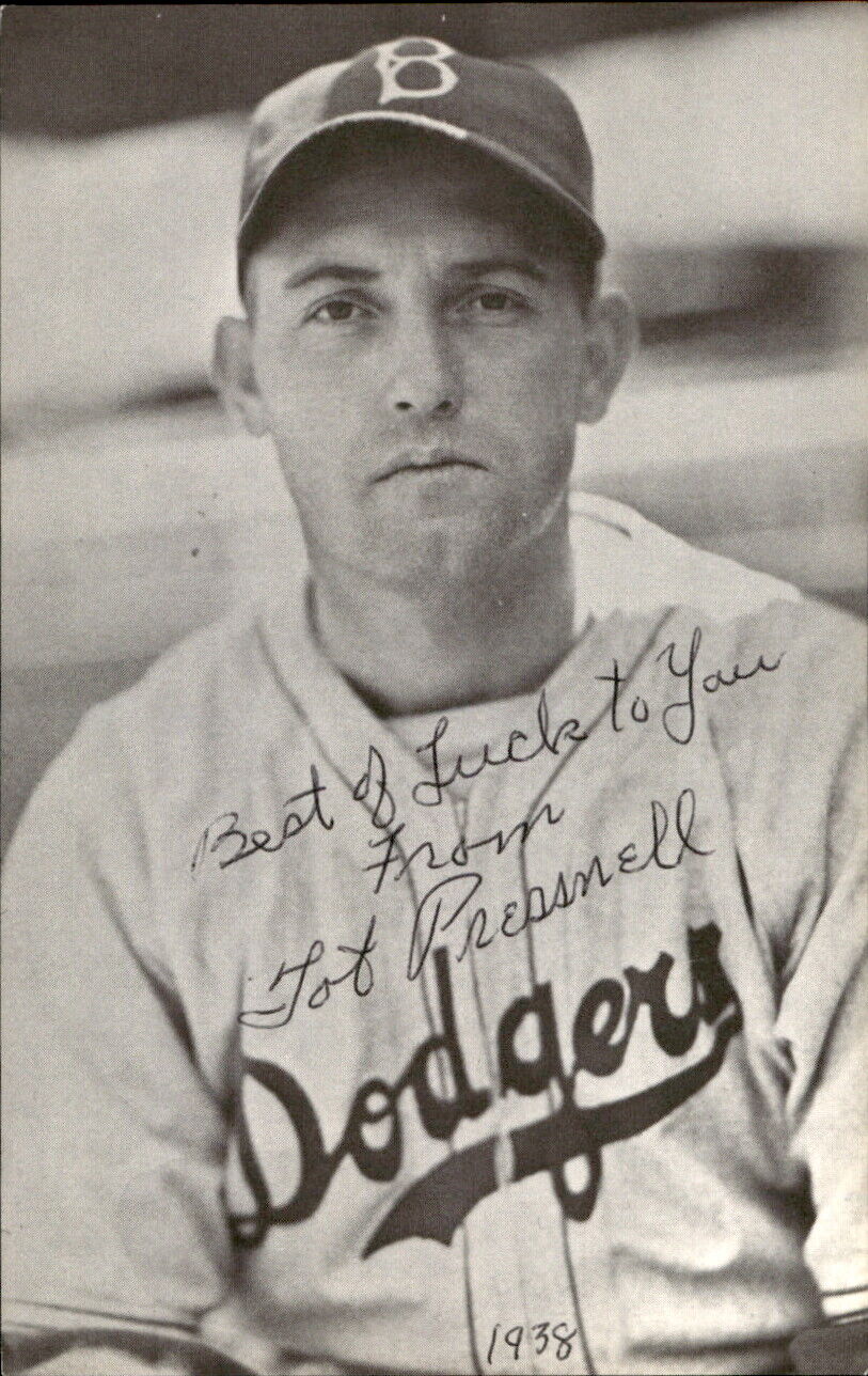 Tot Pressnell Dodgers d. 2001 Signed/Autographed 3x5  Photo 178727