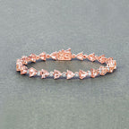 7.56 Carat Genuine Morganite and White Diamond 14K Rose Gold Bracelet
