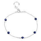 1.50 Carat Genuine Blue Sapphire .925 Sterling Silver Bracelet