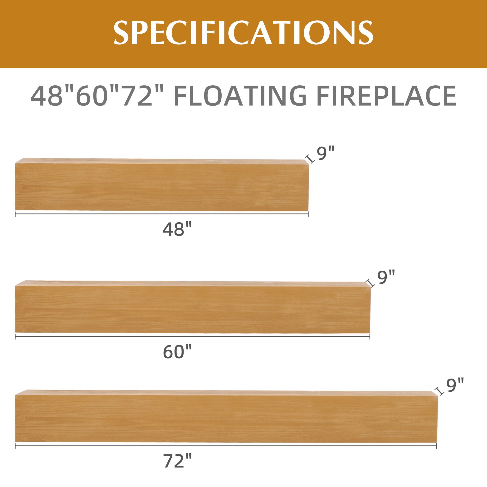 Fireplace Mantel Floating Shelf