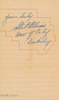 Stub Allison CAL HOF 1938 Natl Champs FB Coach Signed  5x8 Cut PSA/DNA 145336