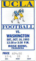 1993 UCLA Bruins vs. University of Washington Football Game Ticket Stub 148587