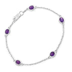 1.70 Carat Genuine Amethyst .925 Sterling Silver Bracelet