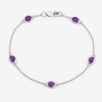 1.70 Carat Genuine Amethyst .925 Sterling Silver Bracelet