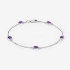 1.70 Carat Genuine Amethyst .925 Sterling Silver Bracelet