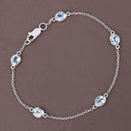 1.80 Carat Genuine Blue Topaz .925 Sterling Silver Bracelet
