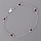 2.25 Carat Genuine Garnet .925 Sterling Silver Bracelet