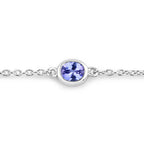 1.65 Carat Genuine Tanzanite .925 Sterling Silver Bracelet