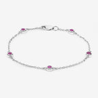 0.65 Carat Genuine Ruby .925 Sterling Silver Bracelet
