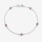 0.65 Carat Genuine Ruby .925 Sterling Silver Bracelet