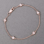0.45 Carat Genuine Morganite .925 Sterling Silver Bracelet